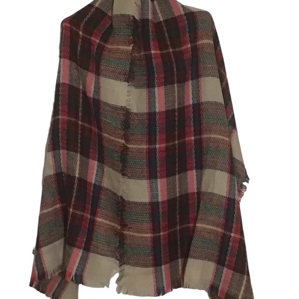 Pistil Plaid Wrap Poncho Ruana Shawl